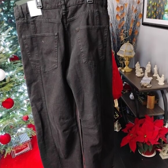 ZARA Women’s Black Cargo Jeans Relaxed Fit Utility Pants Size 34 - Picture 6 of 6